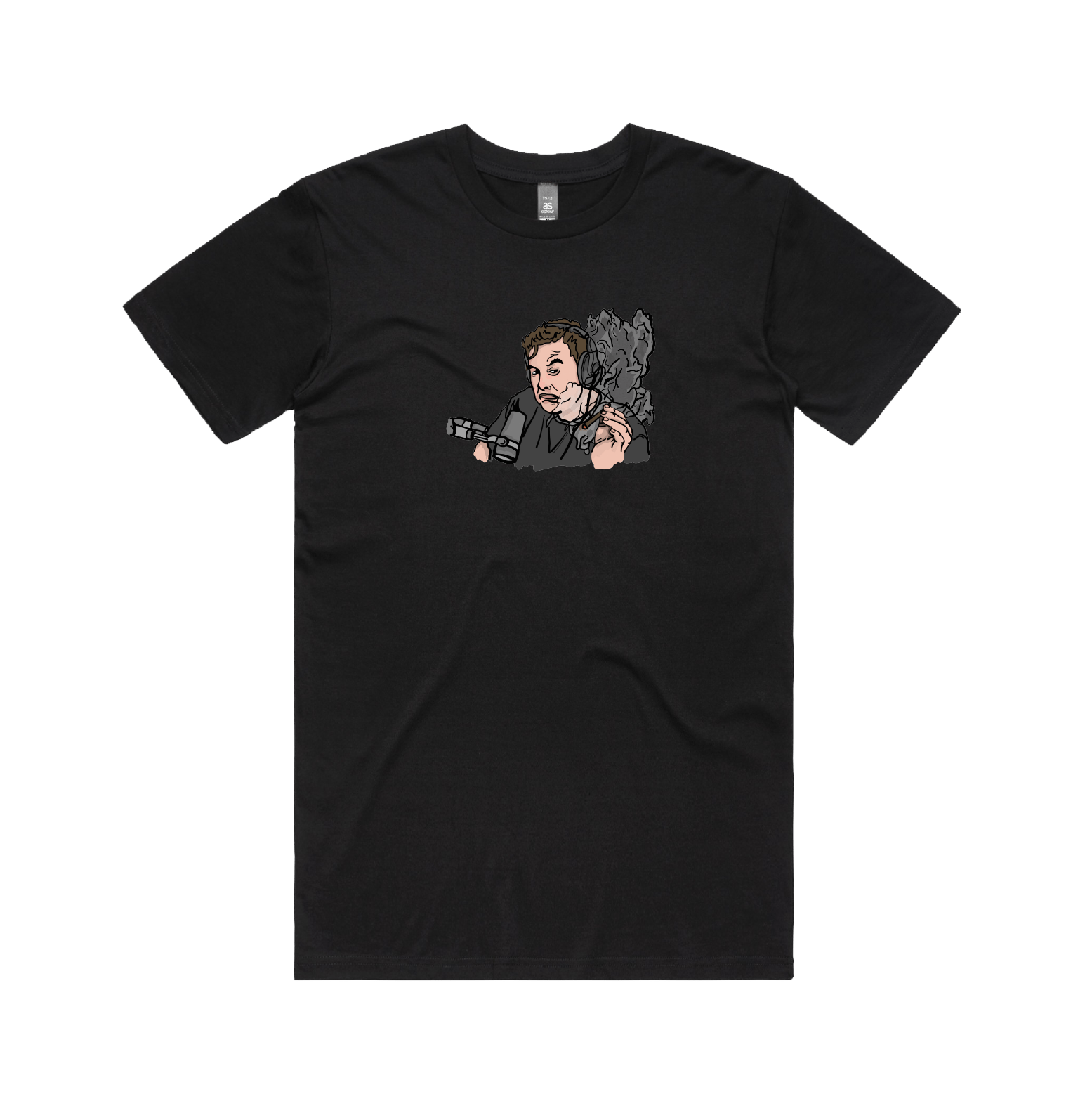 S / Black / Large Front Design Smokin' Elon 💨 - Men's T Shirt