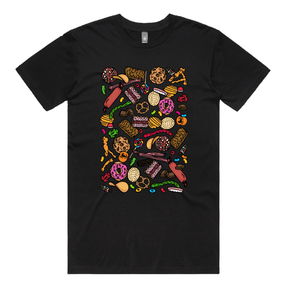 S / Black / Large Front Design Snacks! 🍬🍪 - Men's T Shirt