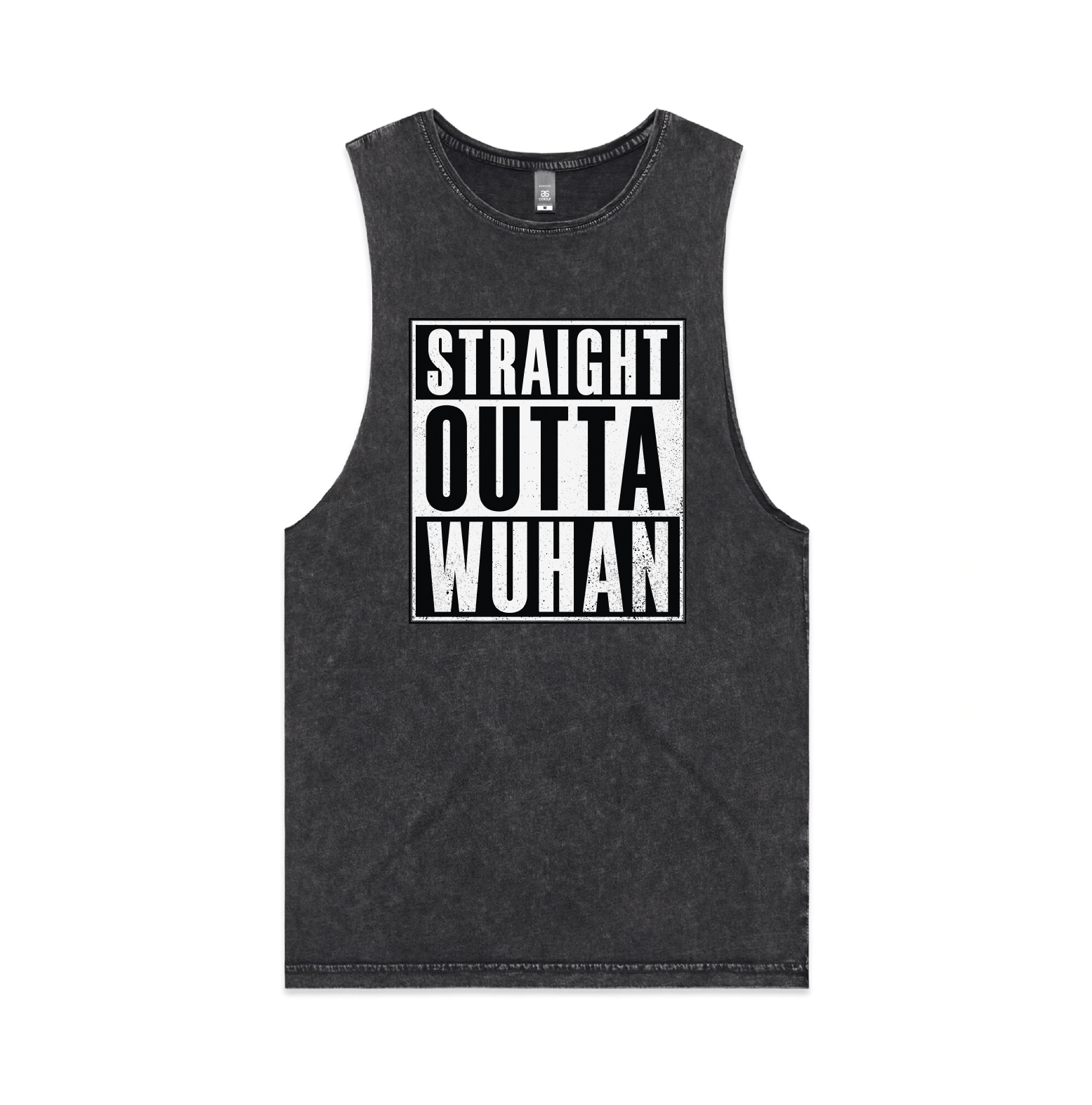 S / Black / Large Front Design Straight Outta Wuhan ✊🏾 - Tank