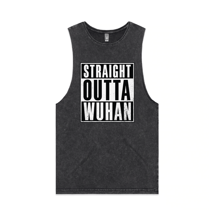 S / Black / Large Front Design Straight Outta Wuhan ✊🏾 - Tank