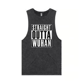 S / Black / Large Front Design Straight Outta Wuhan ✊🏾 - Tank