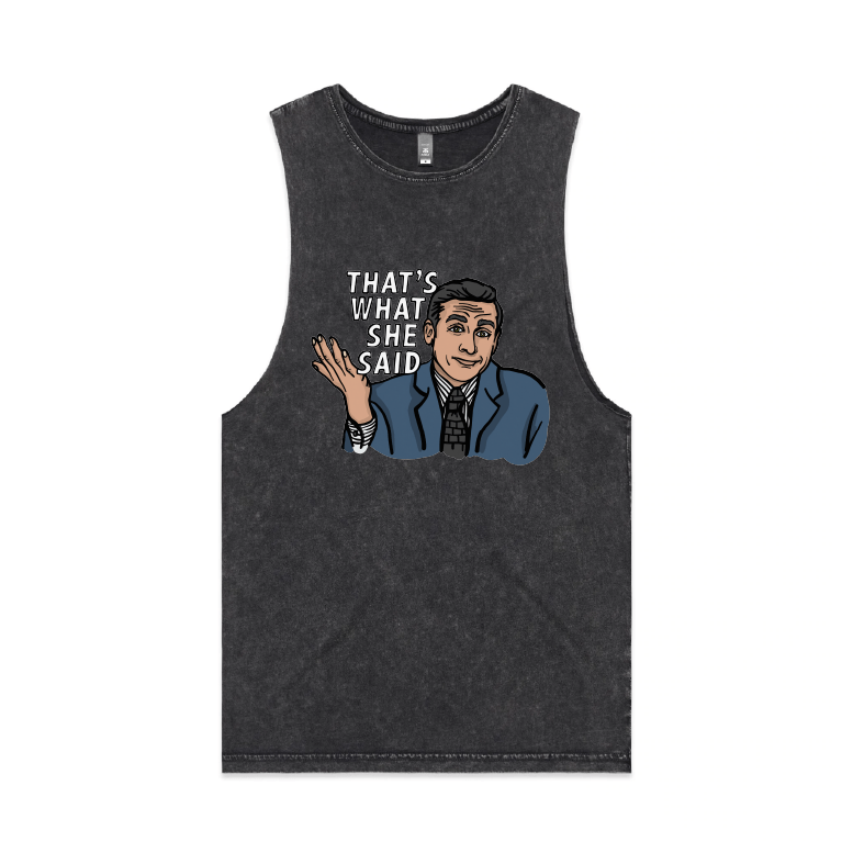 S / Black / Large Front Design That's What She Said 🖨️ - Tank