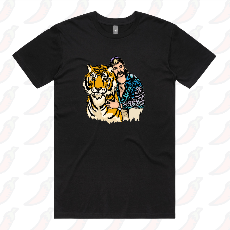S / Black / Large Front Design The King of Tigers 🐯 - Men's T Shirt