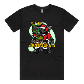 S / Black / Large Front Design The Santalorian 👽🎅 - Men's T Shirt