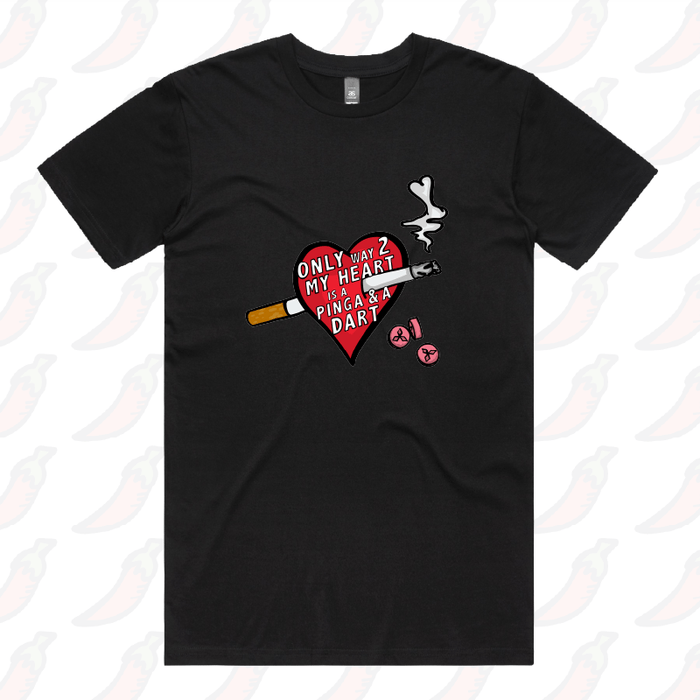 S / Black / Large Front Design The Way To My Heart 💊🚬 - Men's T Shirt