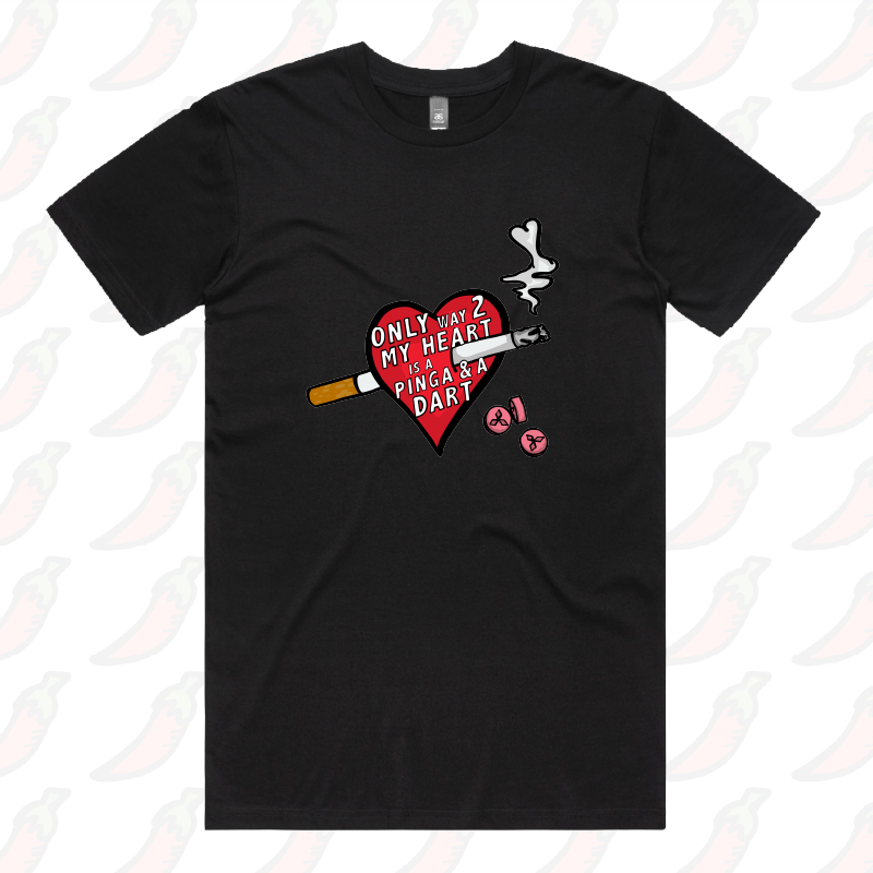S / Black / Large Front Design The Way To My Heart 💊🚬 - Men's T Shirt