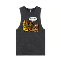 S / Black / Large Front Design This Is Fine 🔥 - Tank