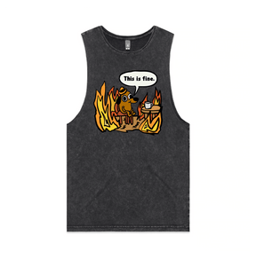S / Black / Large Front Design This Is Fine 🔥 - Tank
