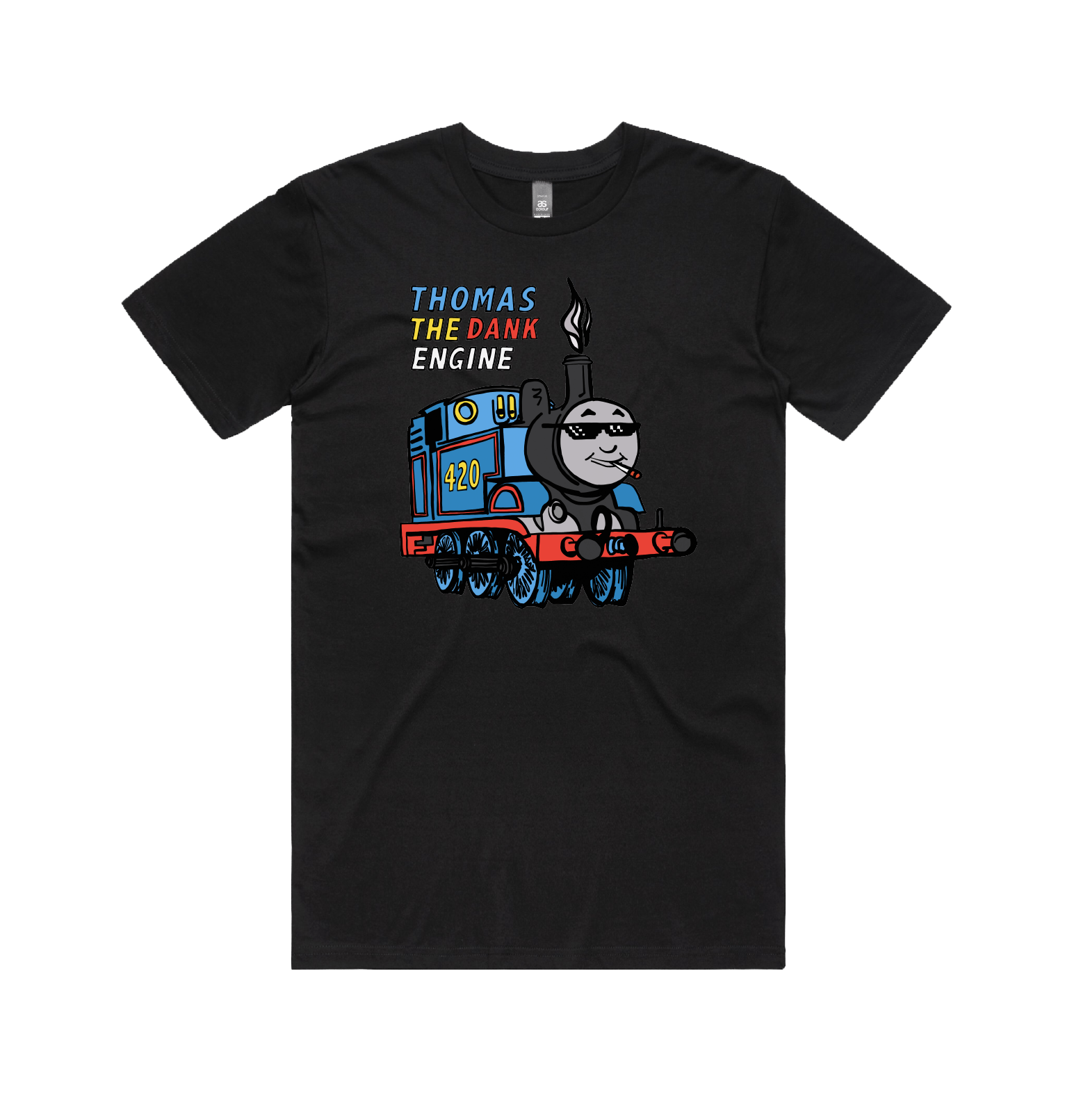 S / Black / Large Front Design Thomas The Dank Engine 🚂 - Men's T Shirt