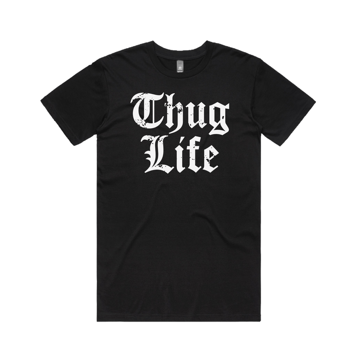S / Black / Large Front Design Thug Life 🖕🏾 - Men's T Shirt