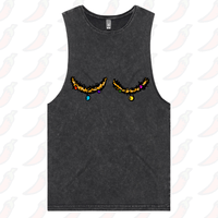 S / Black / Large Front Design Tinsel Tits 🍈🍈🎄 - Tank