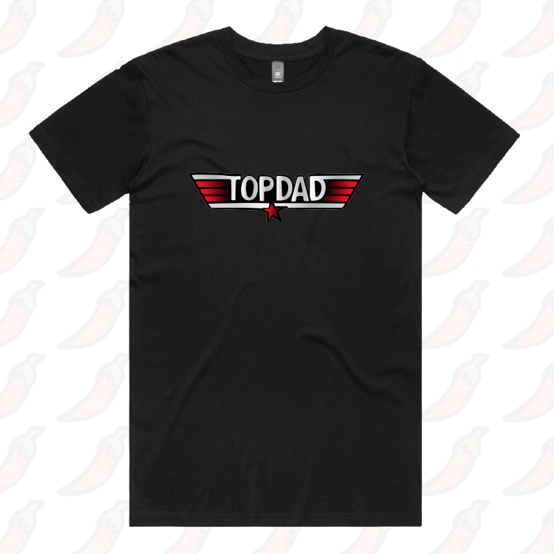 S / Black / Large Front Design Top Dad 🕶️ - Men's T Shirt