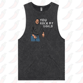 S / Black / Large Front Design U Rock My World 👨🏾- Tank