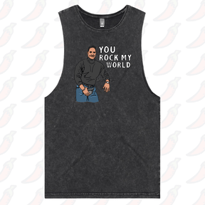 S / Black / Large Front Design U Rock My World 👨🏾- Tank