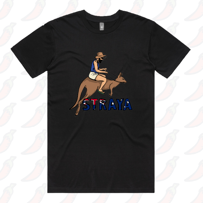 S / Black / Large Front Design Uber Roo 🦘 - Men's T Shirt