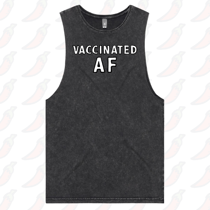 S / Black / Large Front Design Vaccinated AF 💉 - Tank