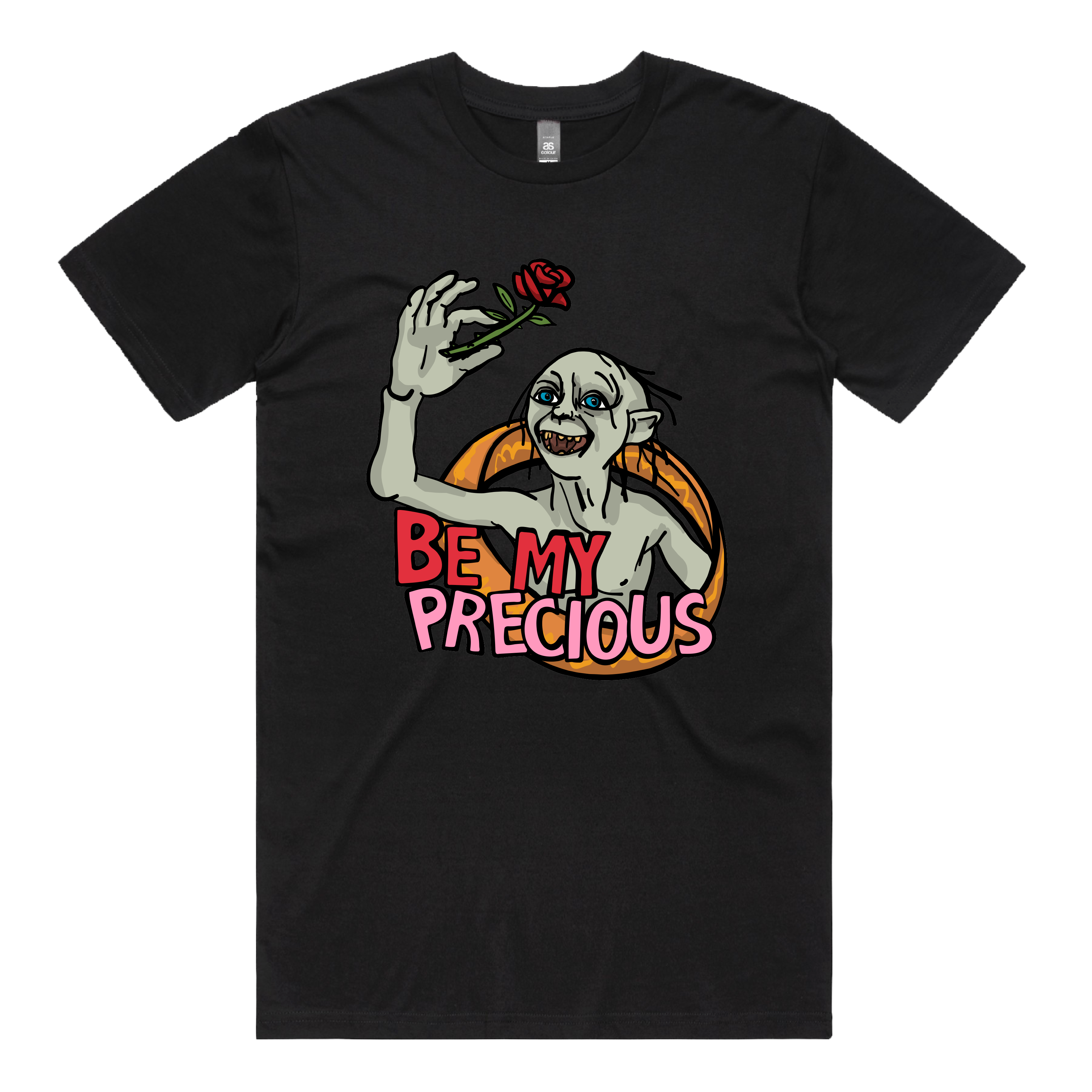 S / Black / Large Front Design Valentines Precious 🌹 – Men's T Shirt