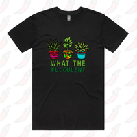 S / Black / Large Front Design What The Fucculent 🌵 – Men's T Shirt