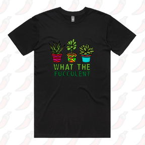 S / Black / Large Front Design What The Fucculent 🌵 – Men's T Shirt