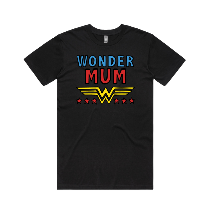 S / Black / Large Front Design Wondermum 🦸‍♀️ - Men's (Unisex) T Shirt