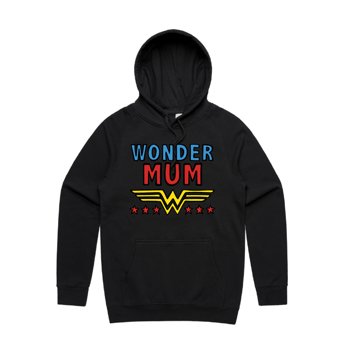 S / Black / Large Front Design Wondermum 🦸‍♀️ - Unisex Hoodie