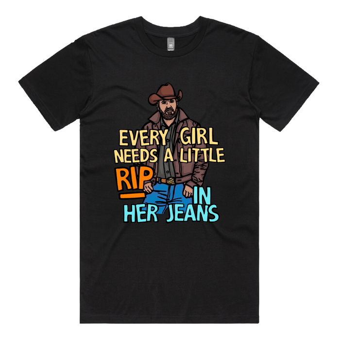 S / Black / Large Front Design Yellowstone Rip 👖🤠 - Men's T Shirt