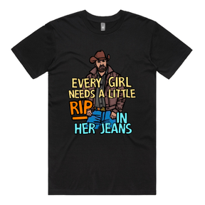 S / Black / Large Front Design Yellowstone Rip 👖🤠 - Men's T Shirt