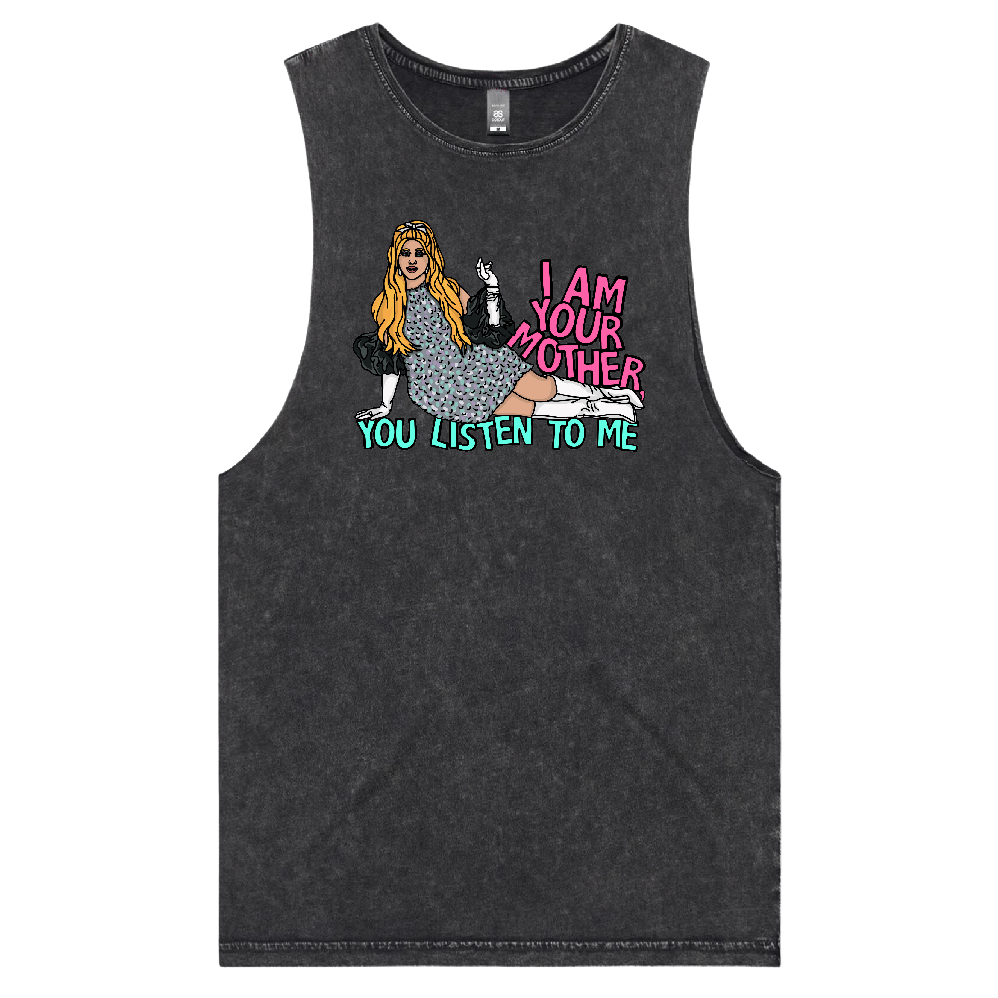 S / Black / Large Front Design You Listen To Me 🎤🎶 - Tank