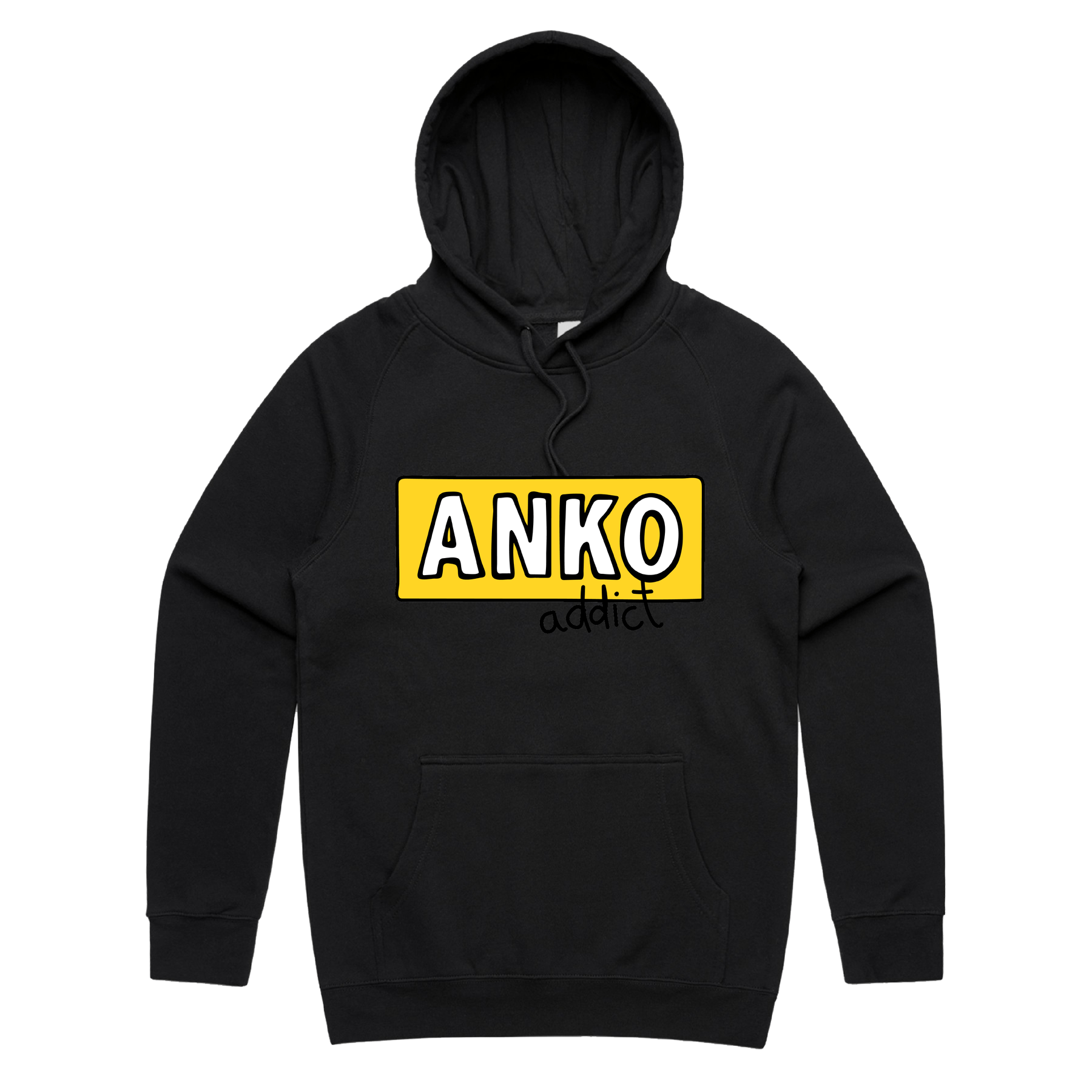 S / Black / Large Front Print ANKO Addict 💉 - Unisex Hoodie