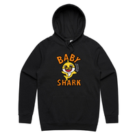 S / Black / Large Front Print Baby Shark 🦈 - Unisex Hoodie
