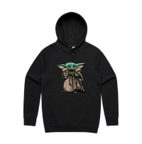 S / Black / Large Front Print Baby Yoda 👶 - Unisex Hoodie