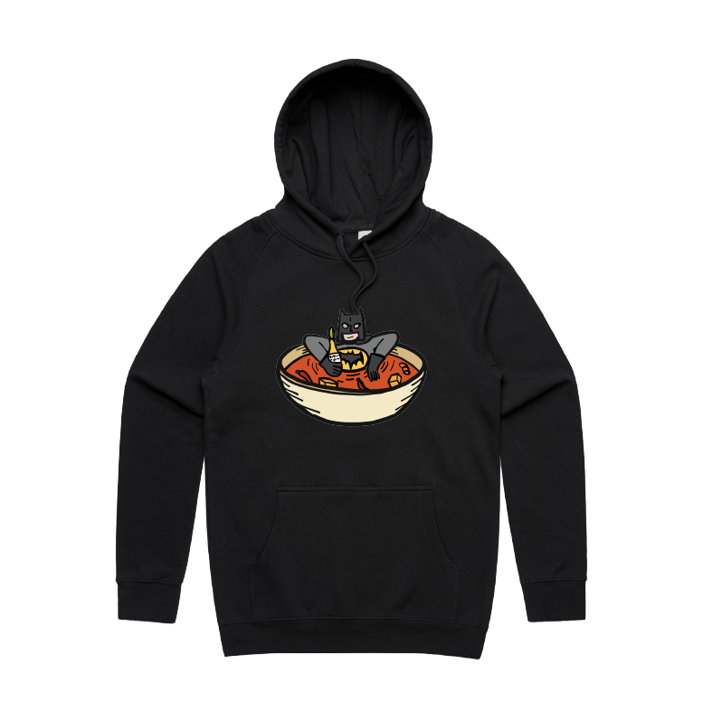 S / Black / Large Front Print Bat Soup 🦇 - Unisex Hoodie