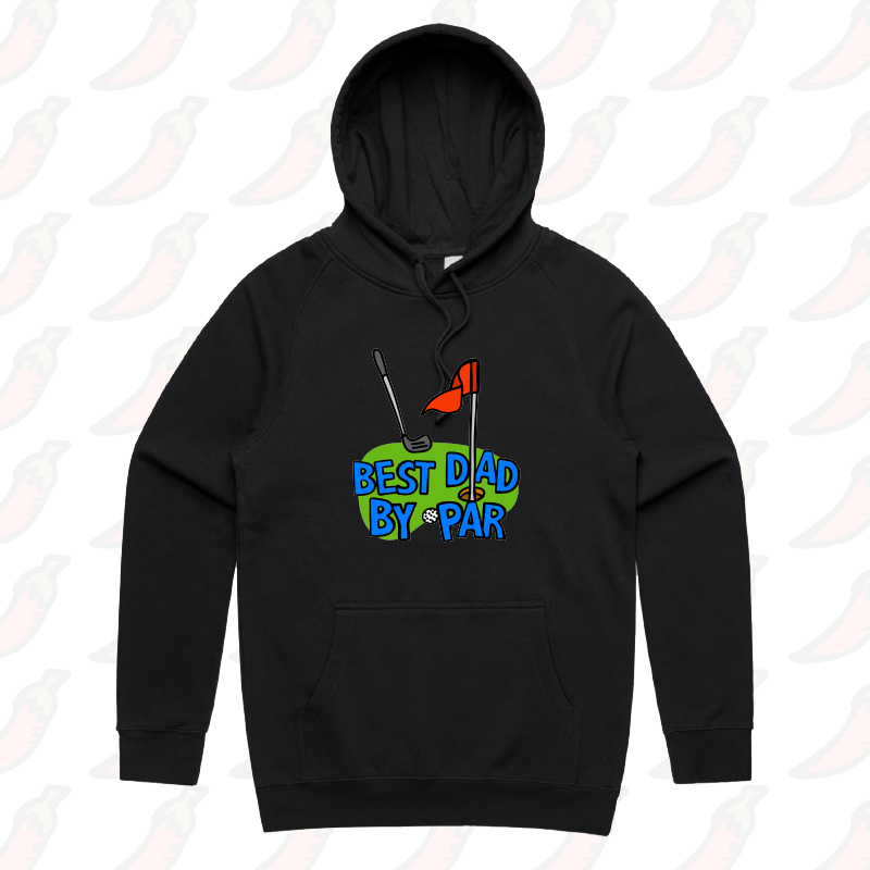 S / Black / Large Front Print Best Dad By Par Green ⛳ - Unisex Hoodie