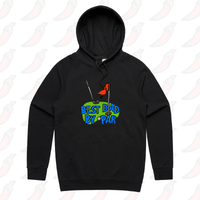S / Black / Large Front Print Best Dad By Par Green ⛳ - Unisex Hoodie