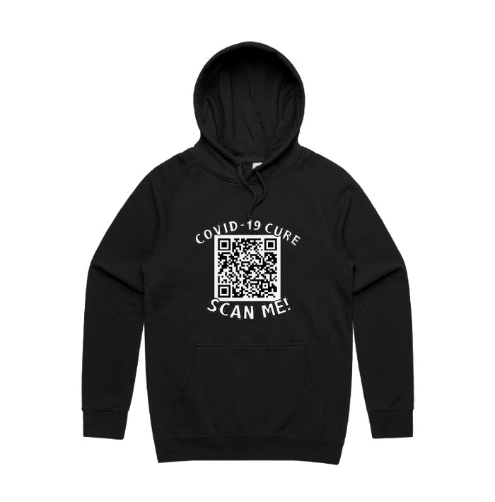 S / Black / Large Front Print Big Barry UNCENSORED QR Prank 🍆  - Unisex Hoodie