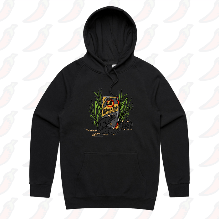 S / Black / Large Front Print Black Rat 🐀 - Unisex Hoodie