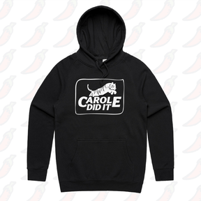 S / Black / Large Front Print Carole Did It 🥩 - Unisex Hoodie
