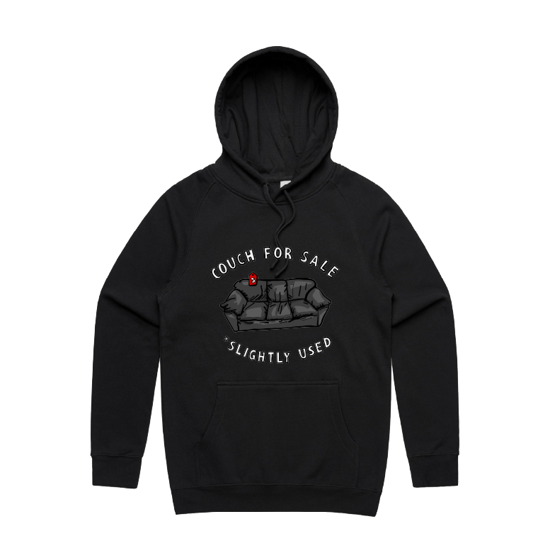 S / Black / Large Front Print Casting Couch 📹 - Unisex Hoodie