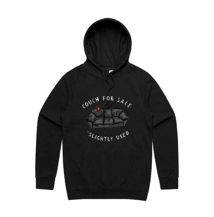 S / Black / Large Front Print Casting Couch 📹 - Unisex Hoodie
