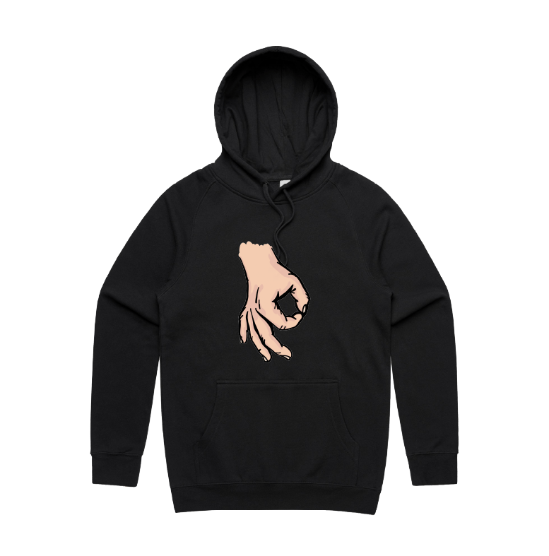 S / Black / Large Front Print Circle Game 👊 - Unisex Hoodie