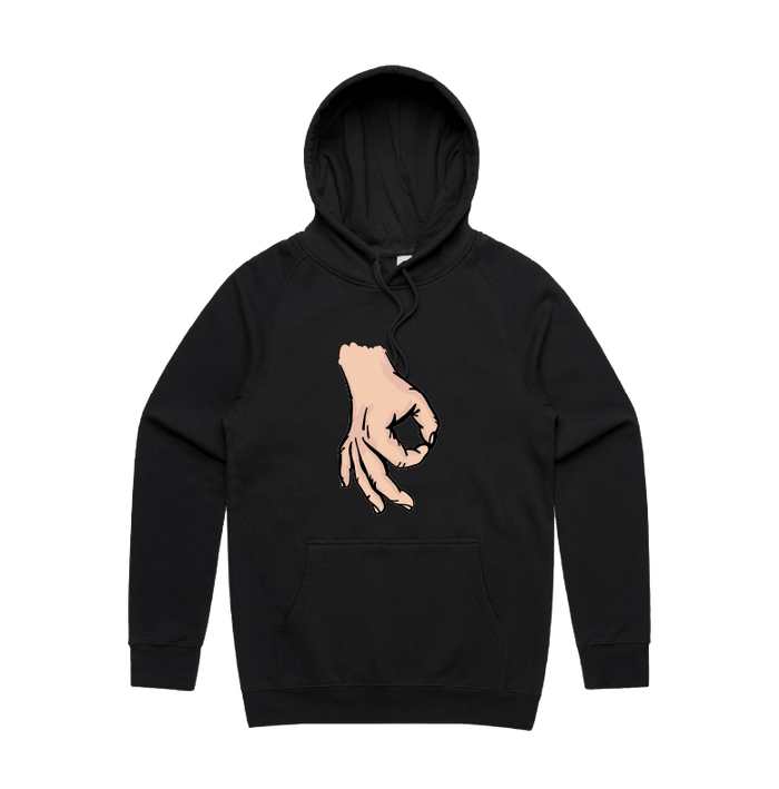 S / Black / Large Front Print Circle Game 👊 - Unisex Hoodie