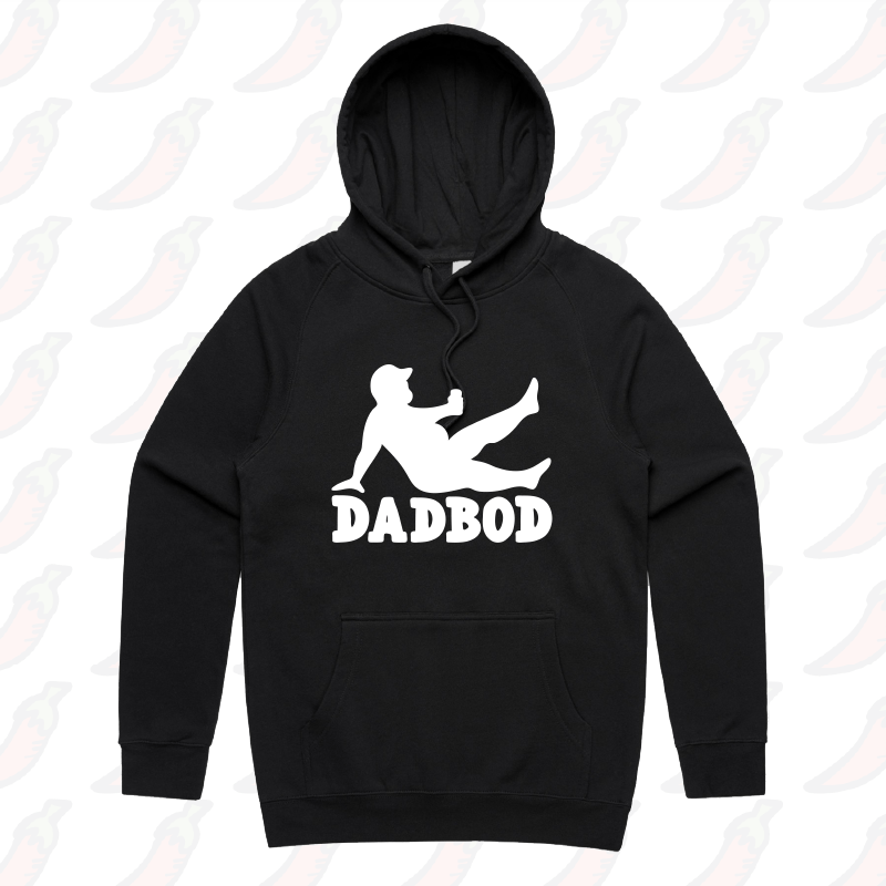 S / Black / Large Front Print Dad Bod 💪 – Unisex Hoodie