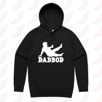 S / Black / Large Front Print Dad Bod 💪 – Unisex Hoodie