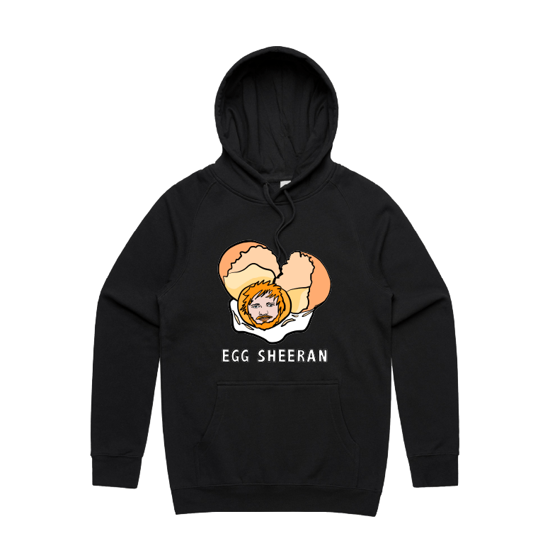 S / Black / Large Front Print Egg Sheeran 🥚 - Unisex Hoodie