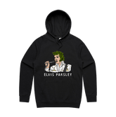 S / Black / Large Front Print Elvis Parsley 🌿 - Unisex Hoodie