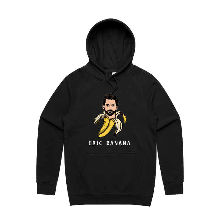 S / Black / Large Front Print Eric Banana 🍌 - Unisex Hoodie