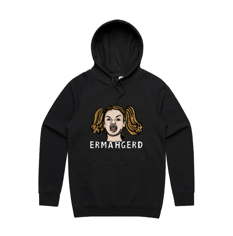 S / Black / Large Front Print Ermahgerd! 🤓 - Unisex Hoodie