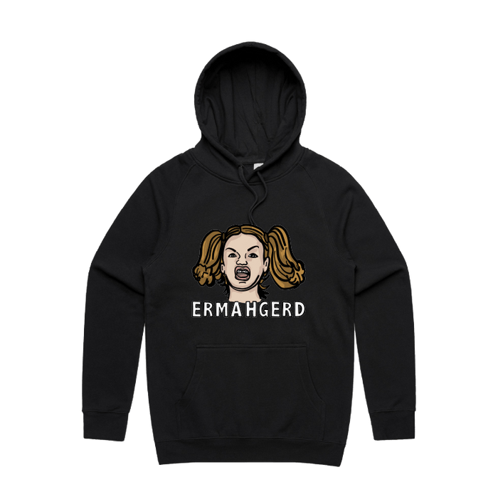 S / Black / Large Front Print Ermahgerd! 🤓 - Unisex Hoodie