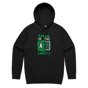 S / Black / Large Front Print Freak in the Sheets 📈🛌- Unisex Hoodie