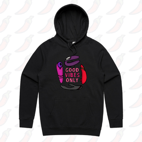 S / Black / Large Front Print Good Vibes Only 🍡 – Unisex Hoodie